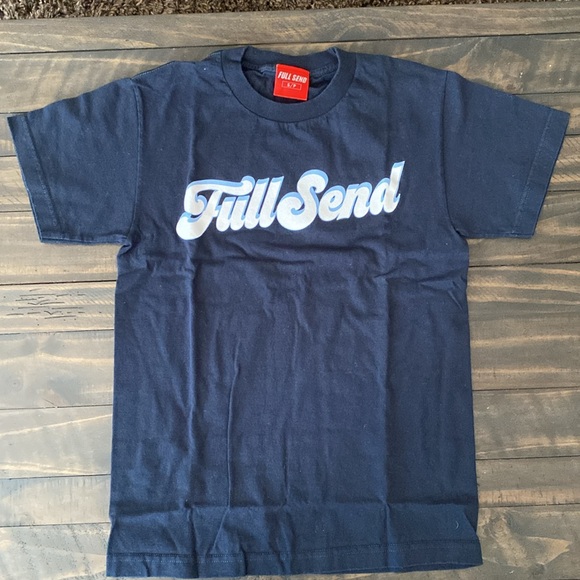 2 FULL SEND by NELK t-shirts Small Navy blue / Tan - Picture 3 of 7